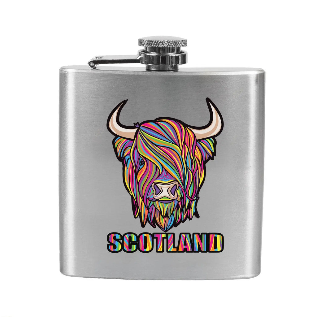 Scotland Cow Print Hip Flask - Bright Travel Outfitters