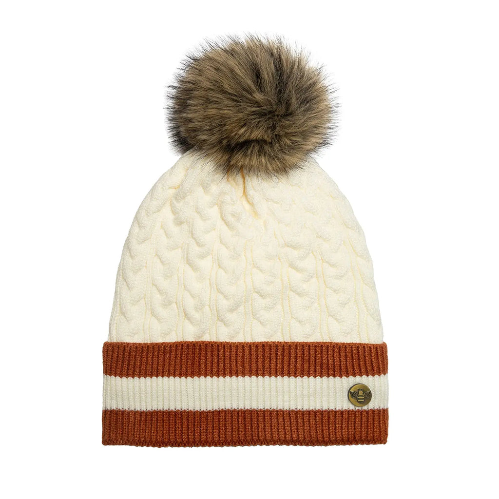 House of Celtic Cable Knit Hat - Banded White Travel Outfitters