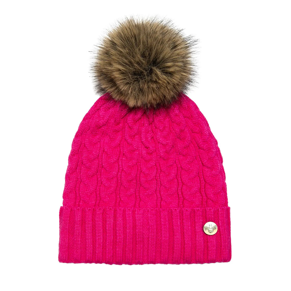 House of Celtic Cable Knit Hat - Fuchsia Travel Outfitters