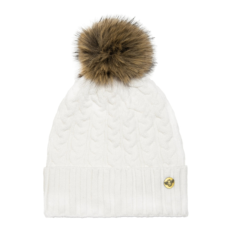 House of Celtic Cable Knit Hat - White Travel Outfitters