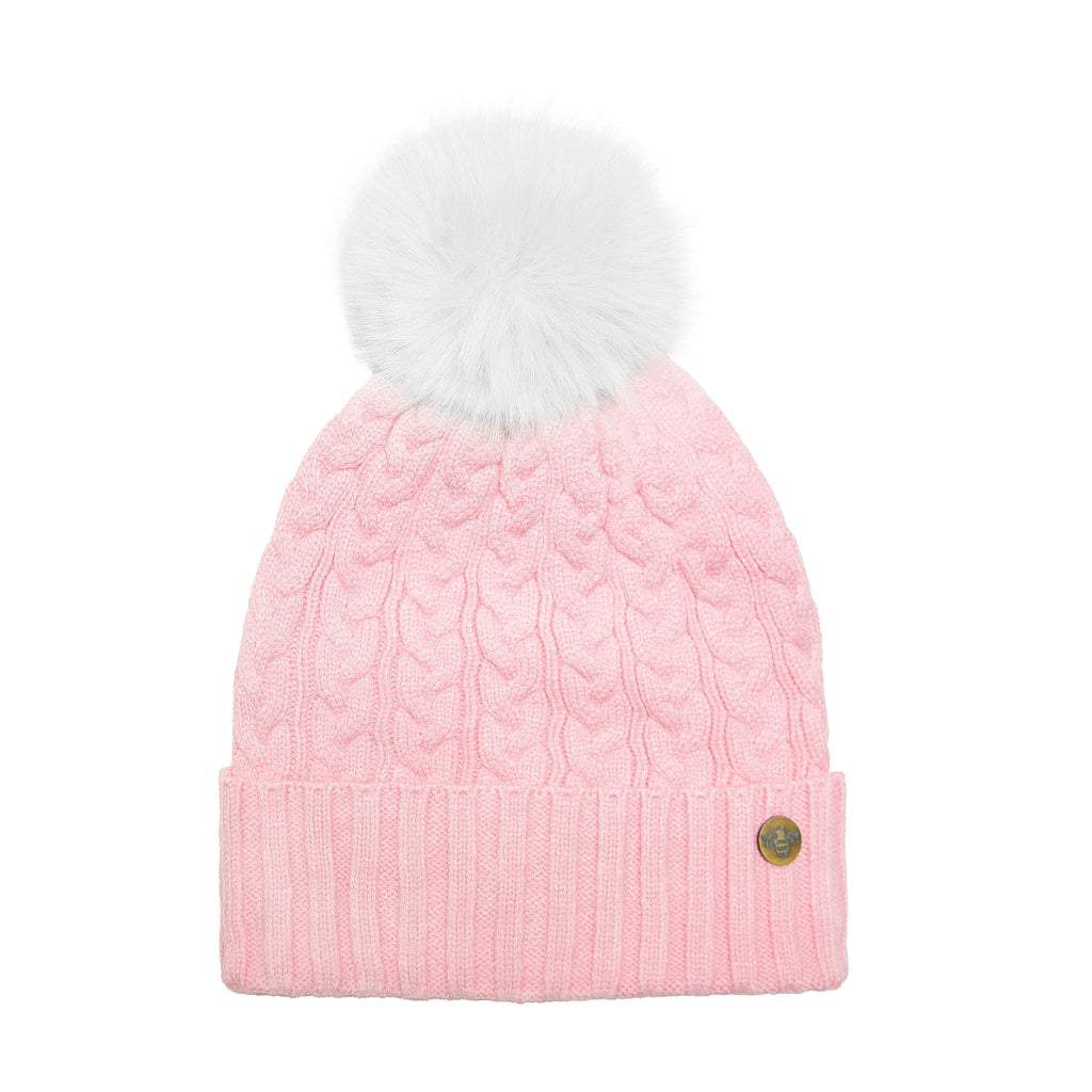 House of Celtic Cable Knit Hat - Baby Pink Travel Outfitters