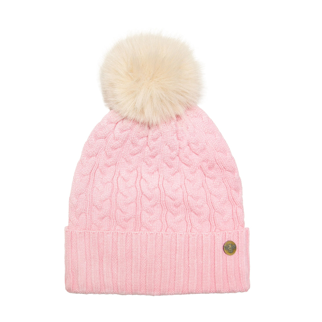 House of Celtic Cable Knit Hat - Baby Pink Travel Outfitters
