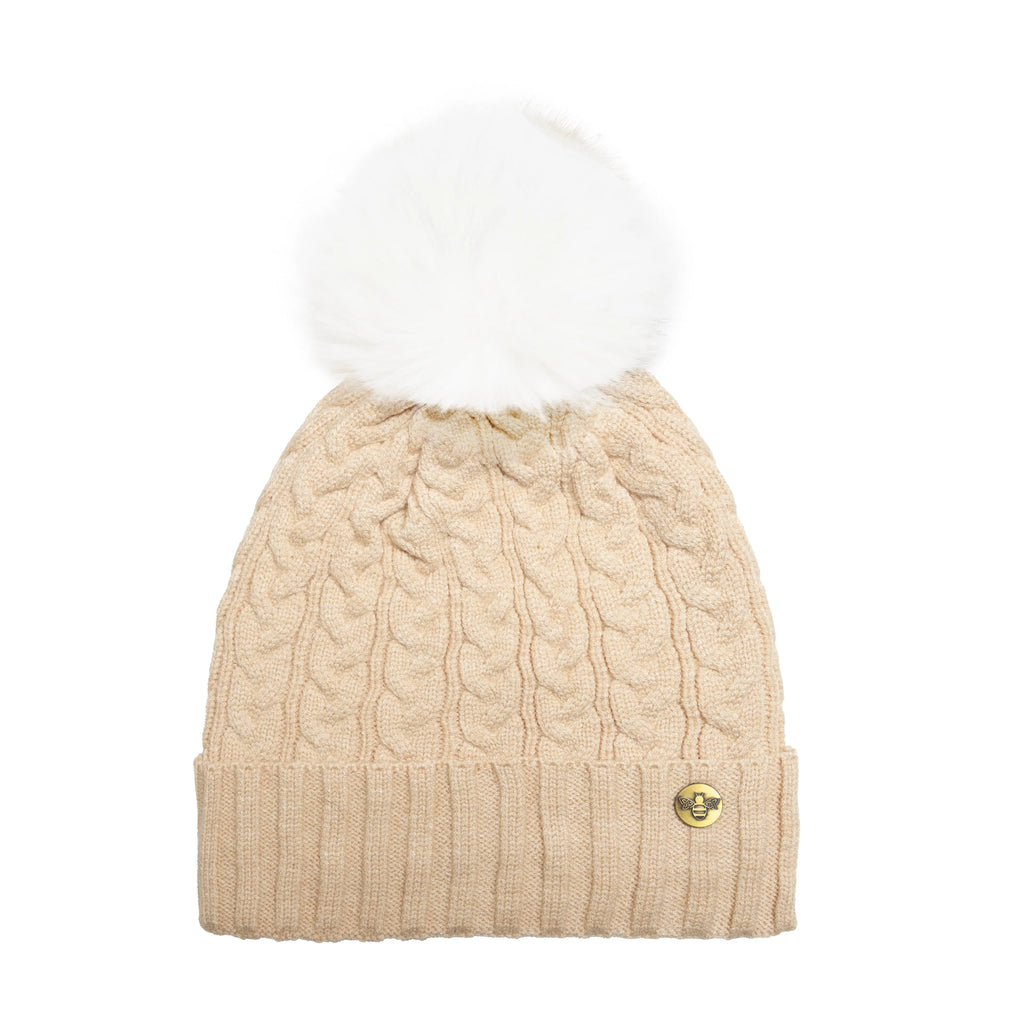 House of Celtic Cable Knit Hat - Beige Travel Outfitters