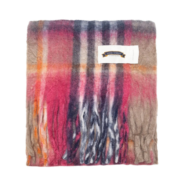 House Of Elgin - Blanket Scarf - Astral/Raspberry House Of Elgin