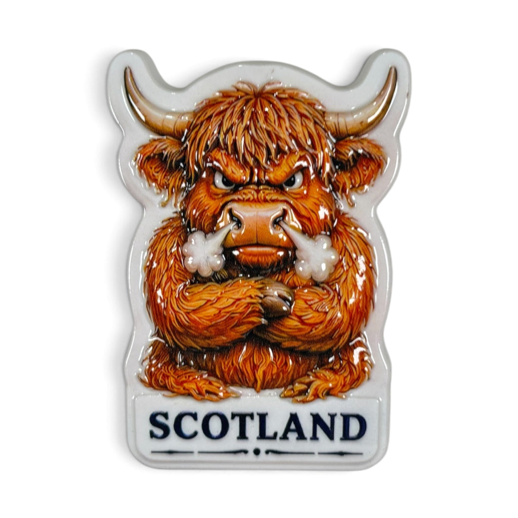 Angry Highland Cow Magnet
