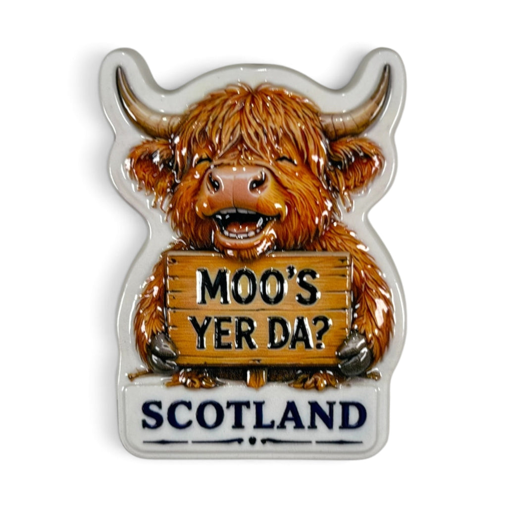Moo Yer Da Highland Cow Magnet