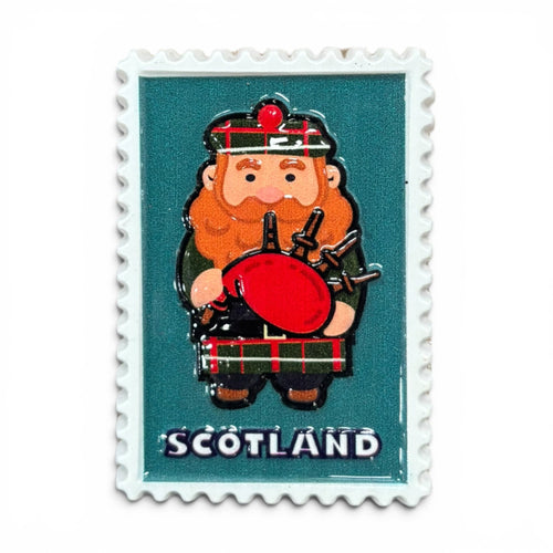 Scotland Piper Stamp Gloss Magnet