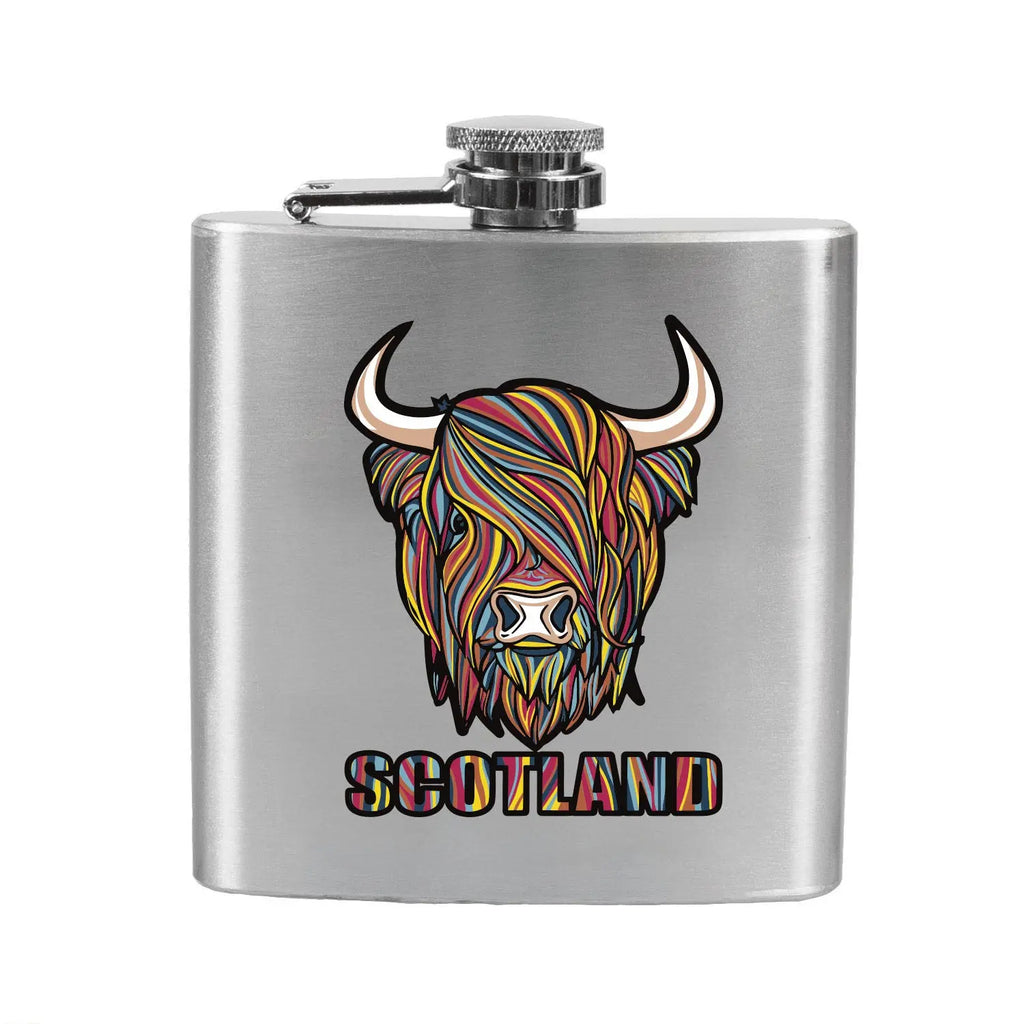 Scotland Cow Print Hip Flask - Pastel Travel Outfitters