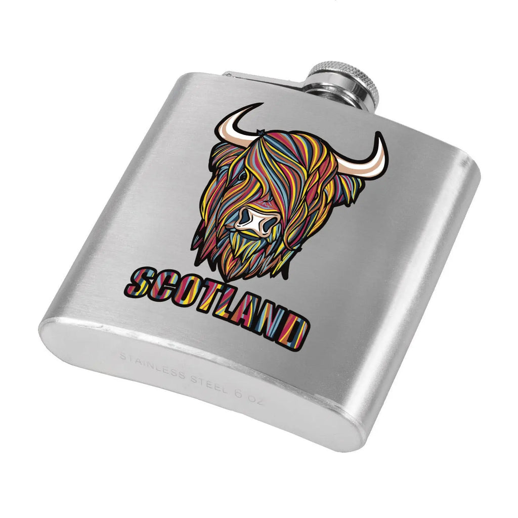 Scotland Cow Print Hip Flask - Pastel Travel Outfitters