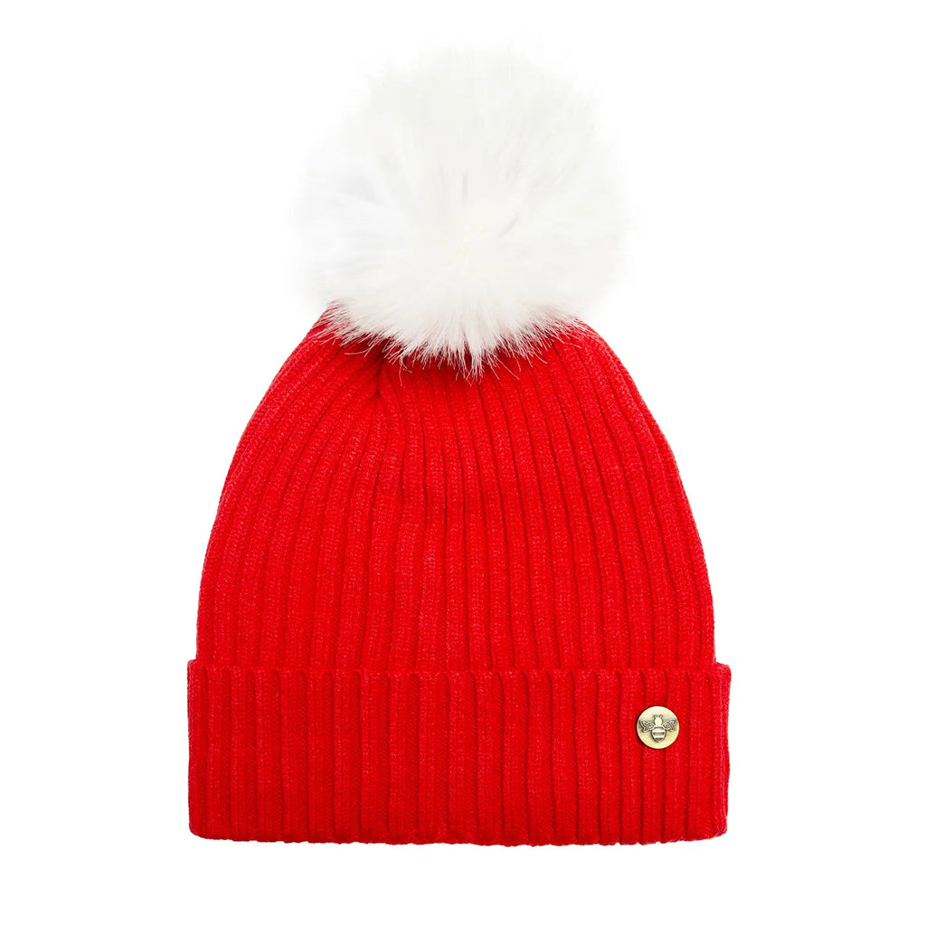 House of Celtic Bee Ribbed Knit Hat - Ferrari Red Travel Outfitters