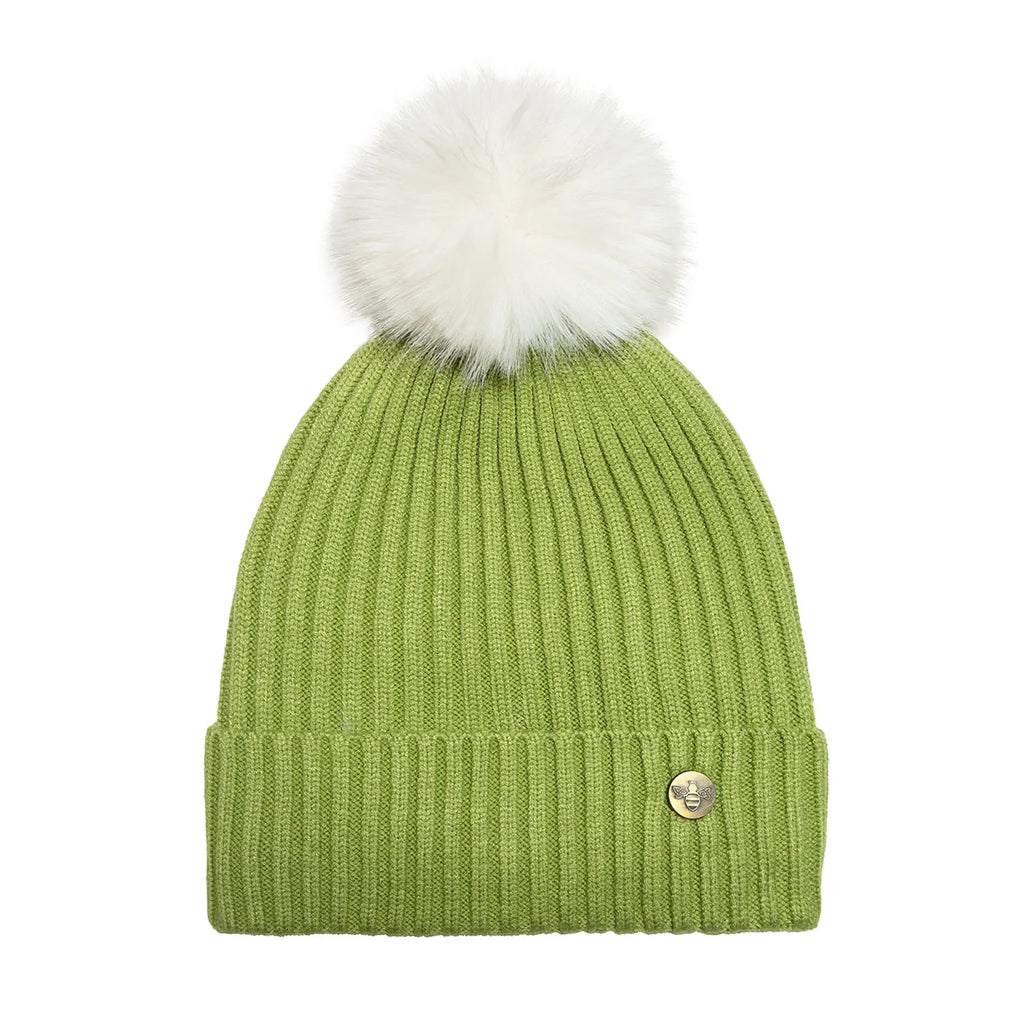 House of Celtic Bee Ribbed Knit Hat - Matcha Travel Outfitters