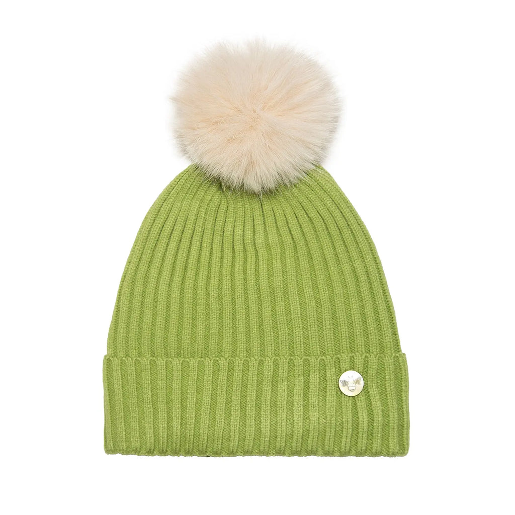 House of Celtic Bee Ribbed Knit Hat - Matcha Travel Outfitters