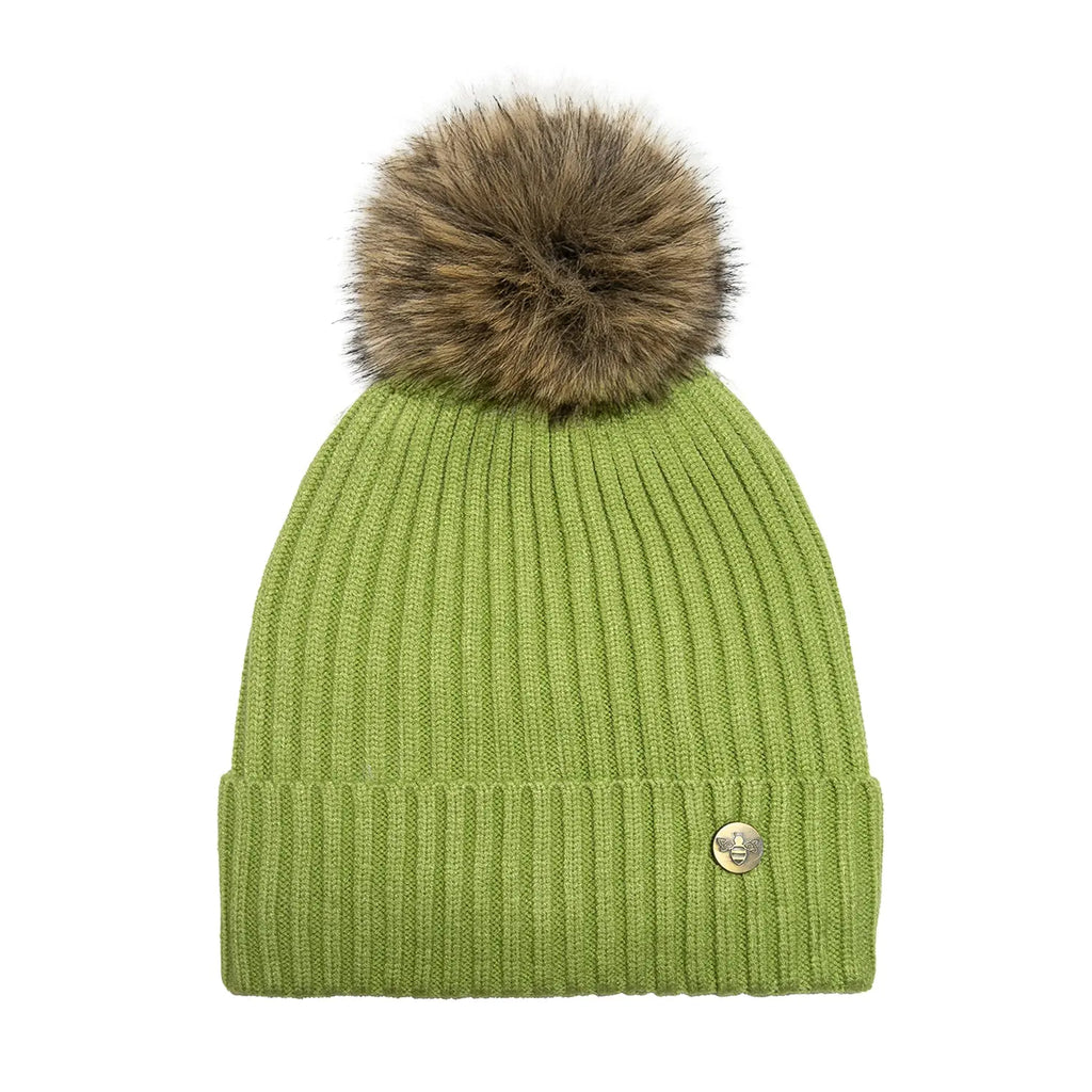 House of Celtic Bee Ribbed Knit Hat - Matcha Travel Outfitters