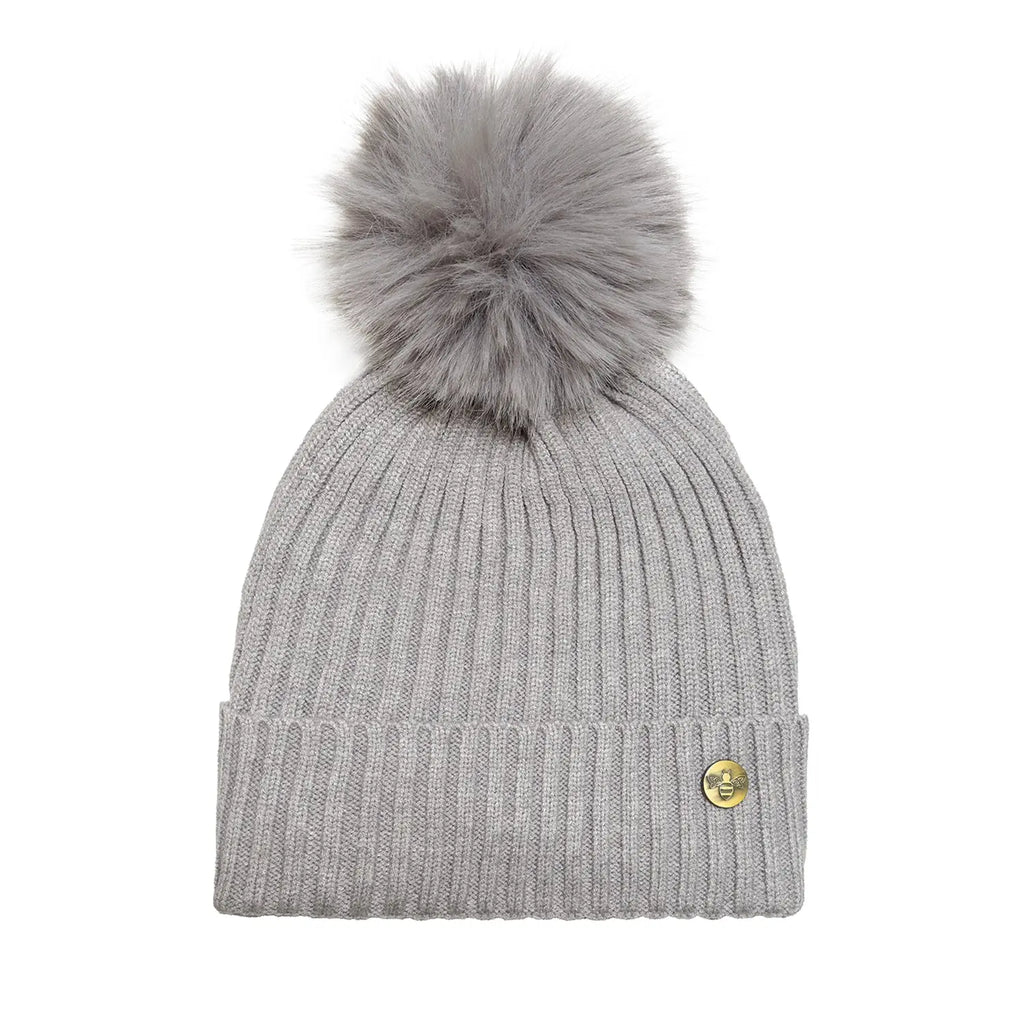 House of Celtic Bee Ribbed Knit Hat - Silver Travel Outfitters