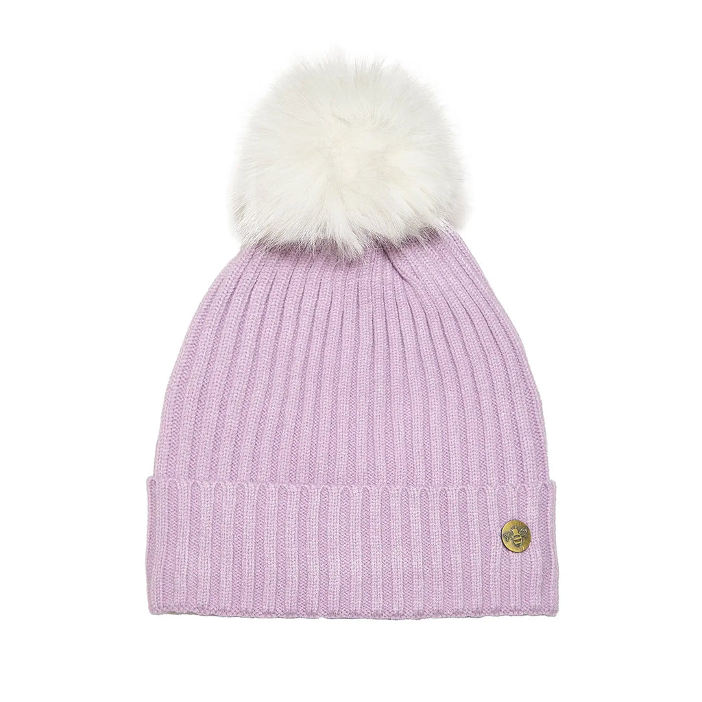 House of Celtic Bee Ribbed Knit Hat - Lilac Travel Outfitters