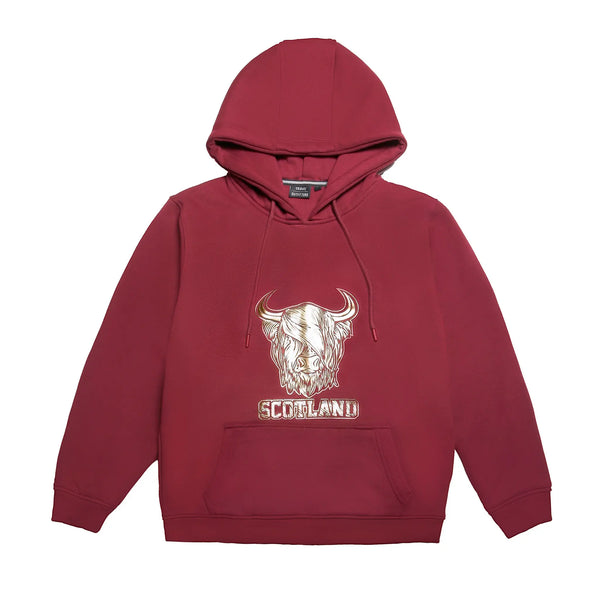 Gold Foil Highland Cow Hoodie - Wine Travel Outfitters
