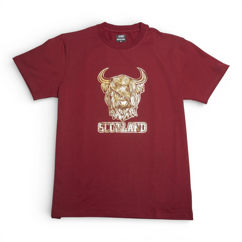 Gold Foil Highland Cow T-Shirt - Wine Travel Outfitters