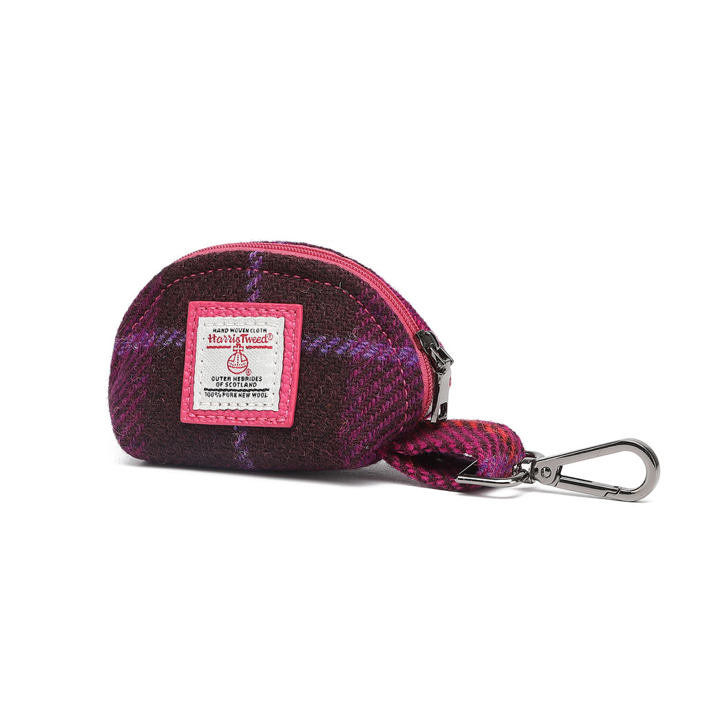 Harris Tweed Mini Zip Purse Purple/Fuchsia