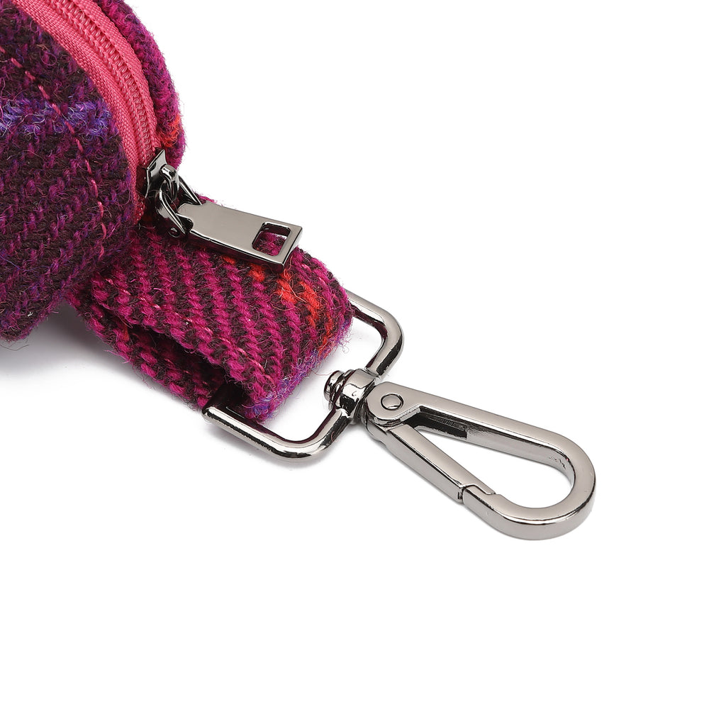 Harris Tweed Mini Zip Purse Purple/Fuchsia