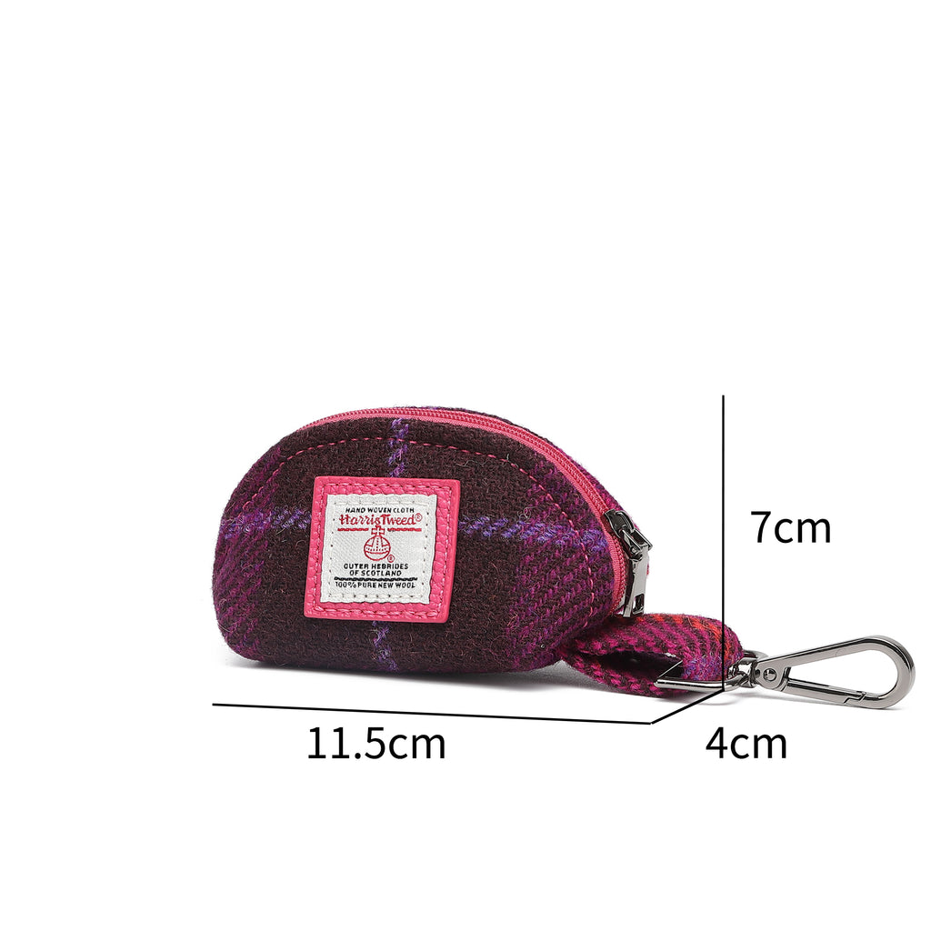 Harris Tweed Mini Zip Purse Purple/Fuchsia