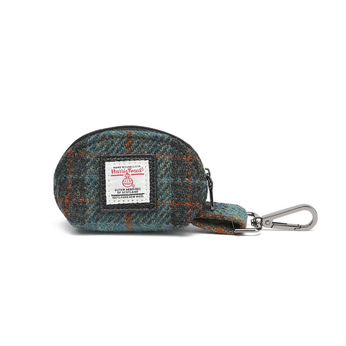 Harris Tweed Mini Zip Purse Green/Black
