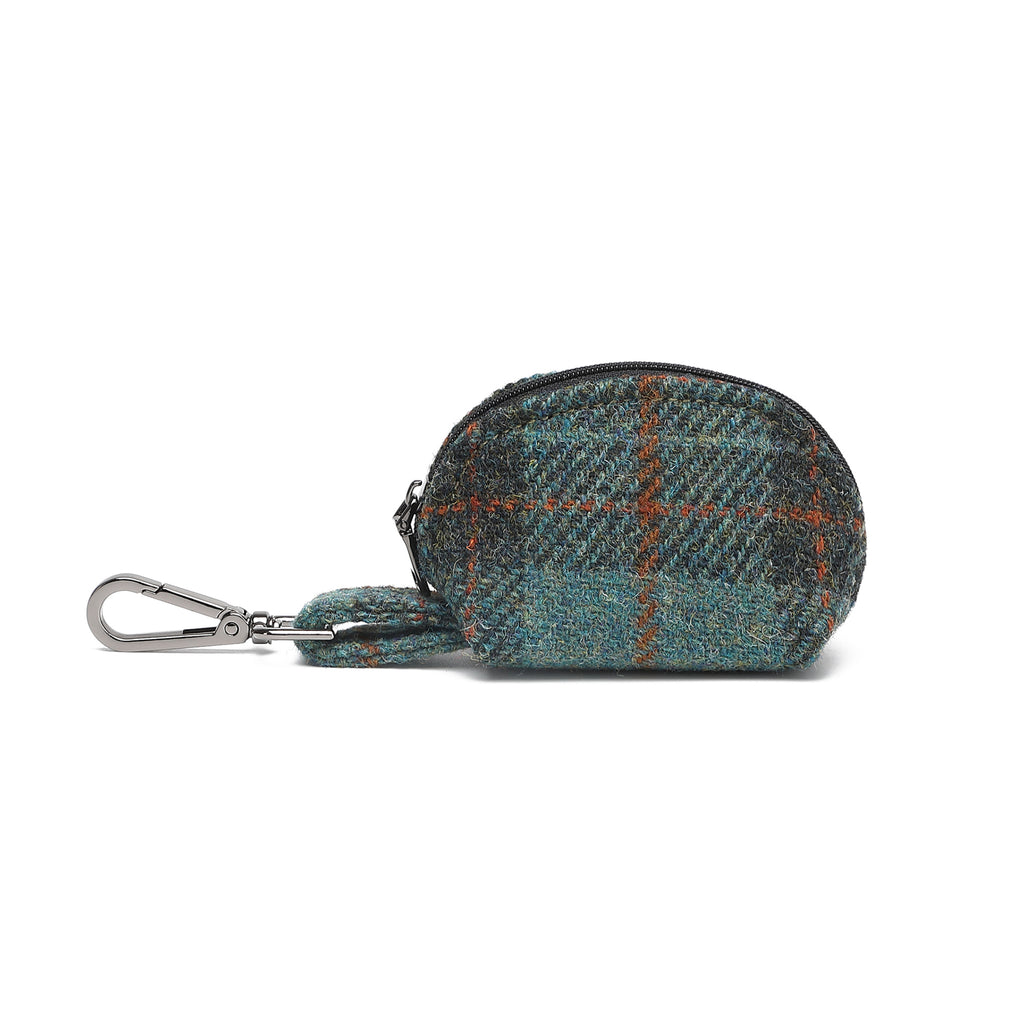 Harris Tweed Mini Zip Purse Green/Black