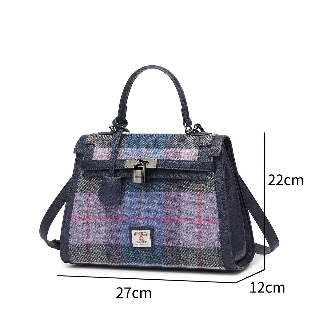 Harris Tweed Lowland Handbag Blue/Navy