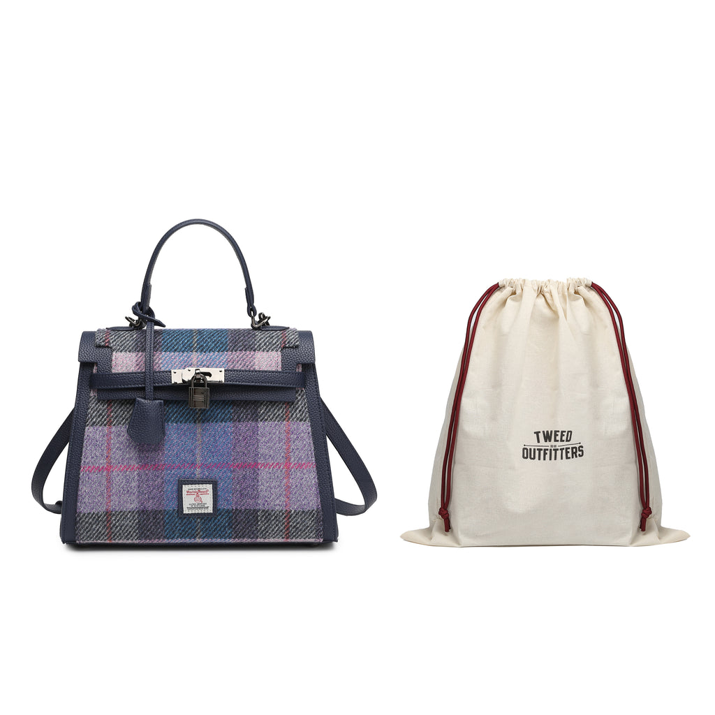 Harris Tweed Lowland Handbag Blue/Navy