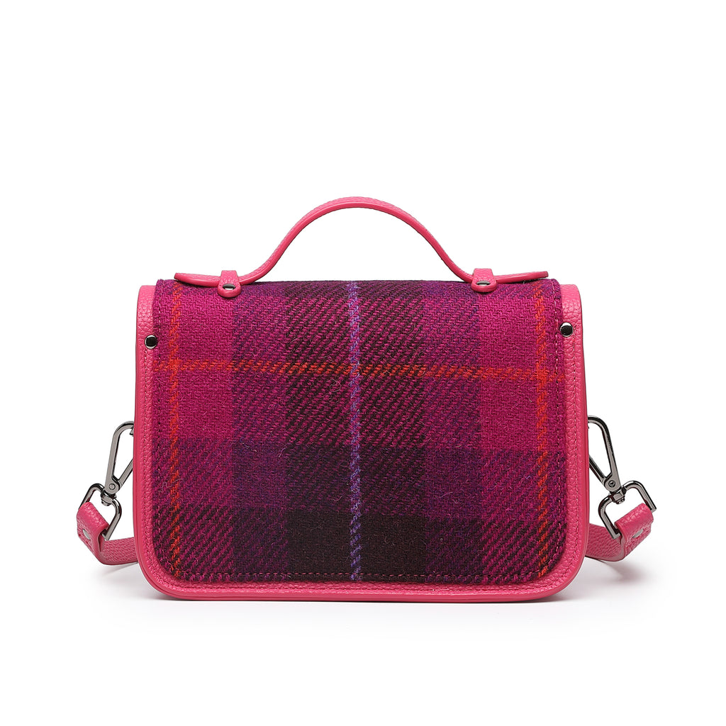 Harris Tweed Edinburgh Satchel Purple/Fuchsia