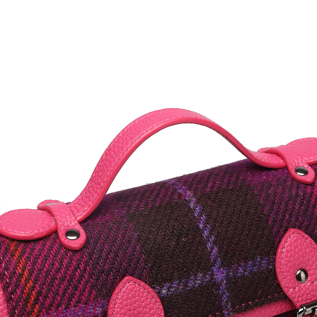 Harris Tweed Edinburgh Satchel Purple/Fuchsia