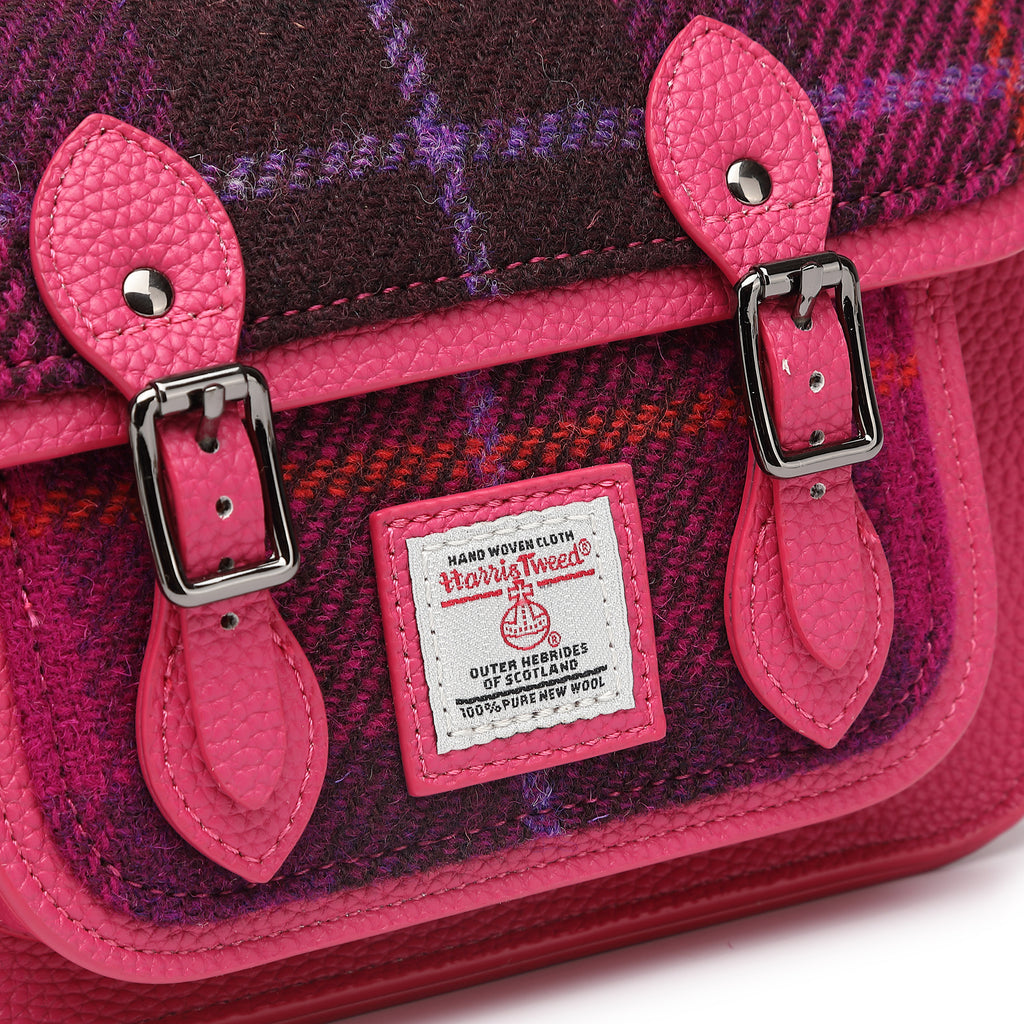 Harris Tweed Edinburgh Satchel Purple/Fuchsia