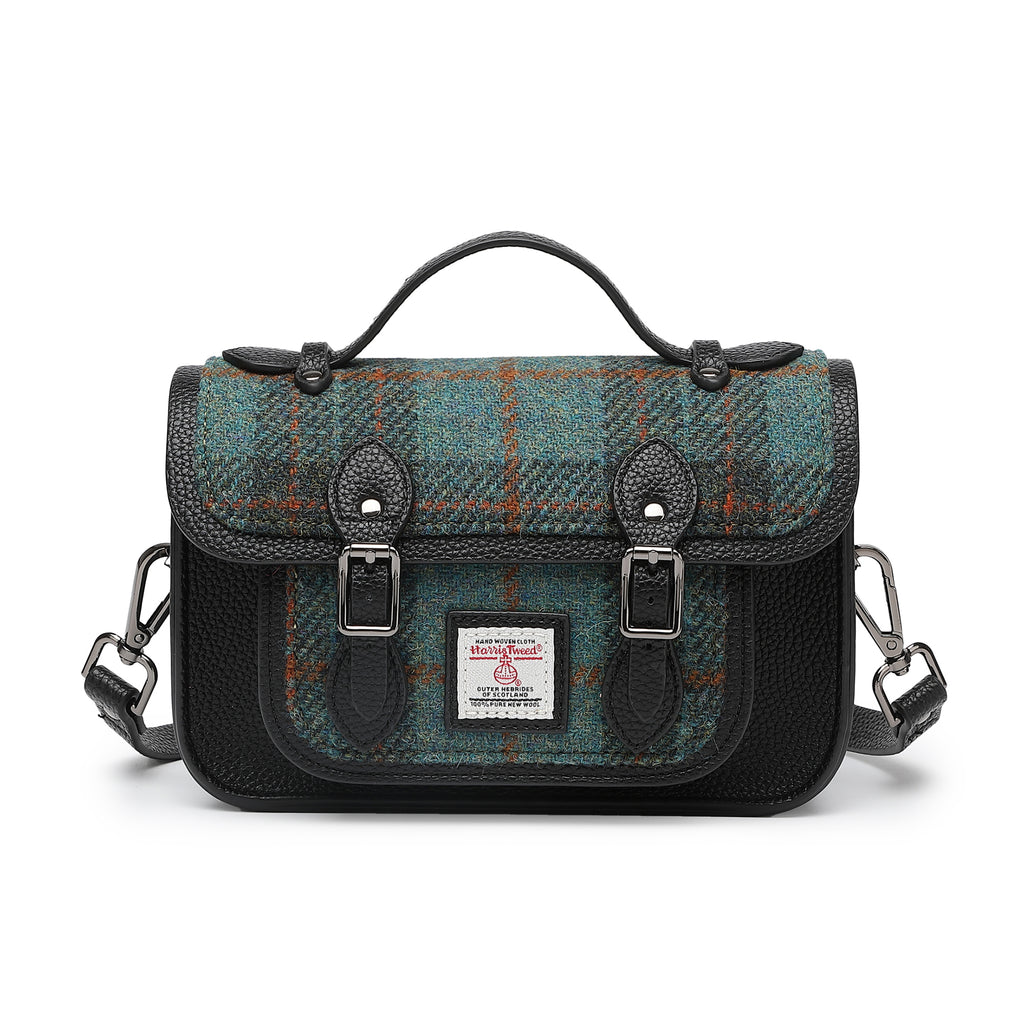Harris Tweed Edinburgh Satchel Green/Black