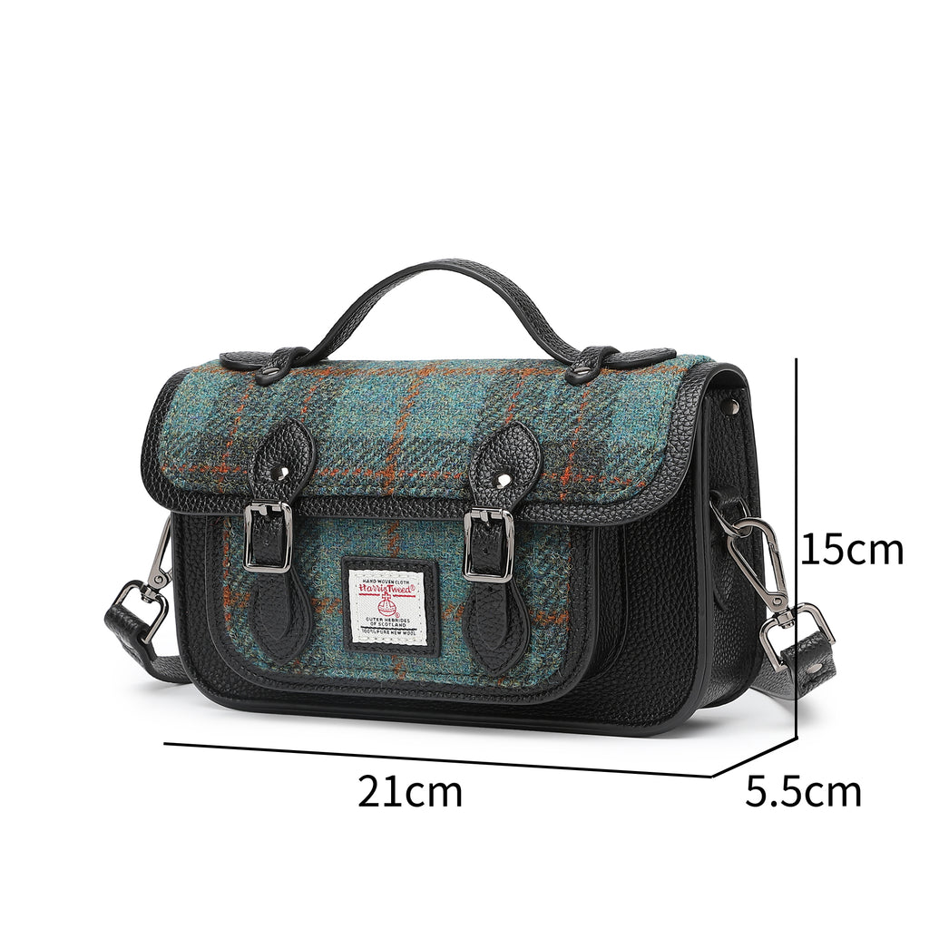 Harris Tweed Edinburgh Satchel Green/Black