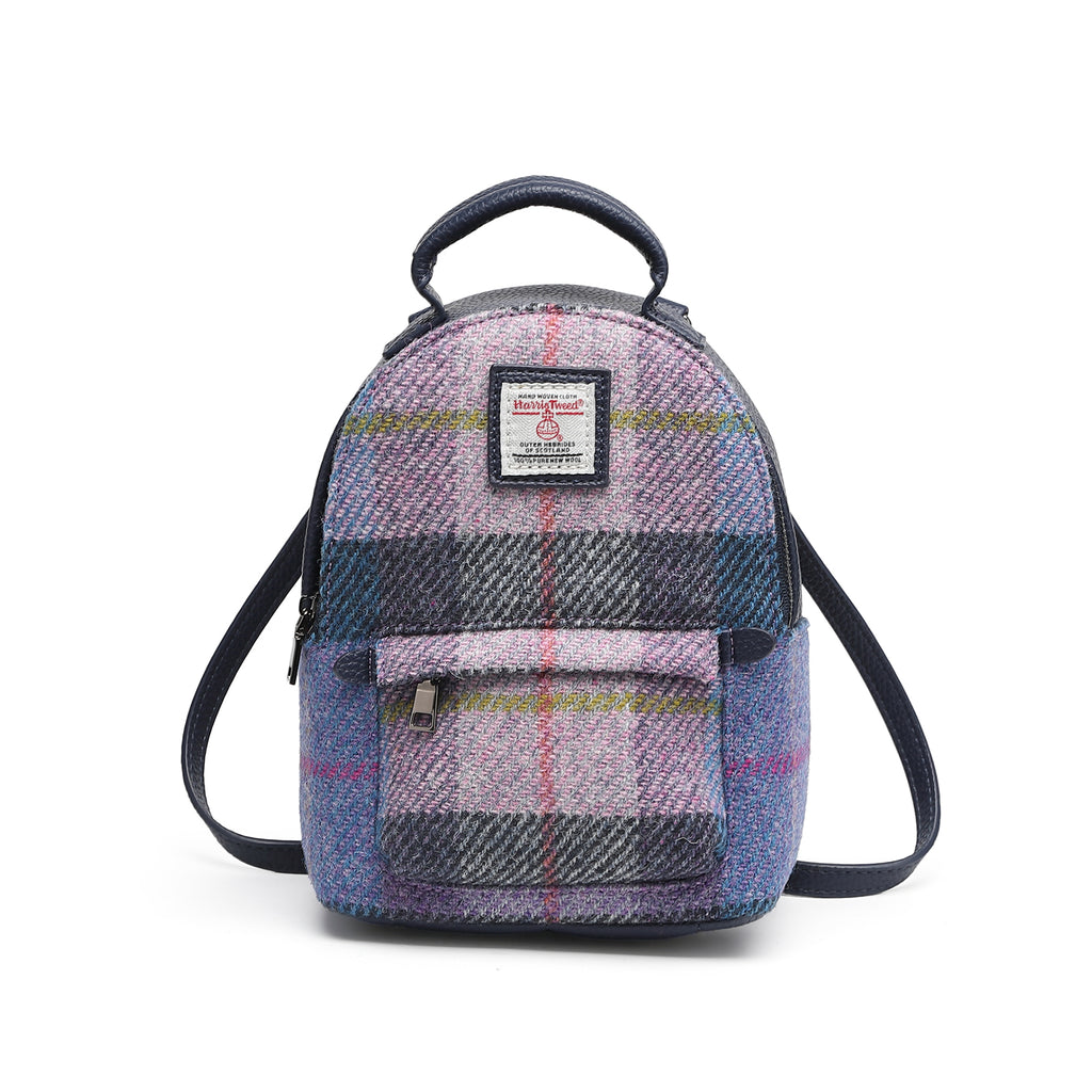 Harris Tweed Mini Backpack Blue/Navy