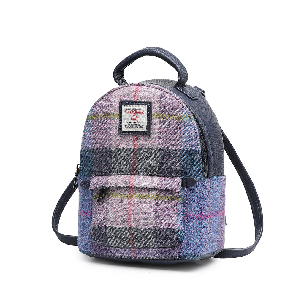 Harris Tweed Mini Backpack Blue/Navy