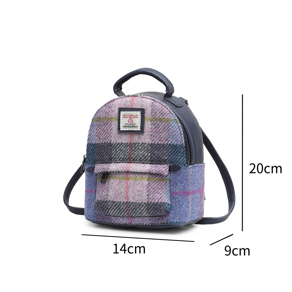 Harris Tweed Mini Backpack Blue/Navy
