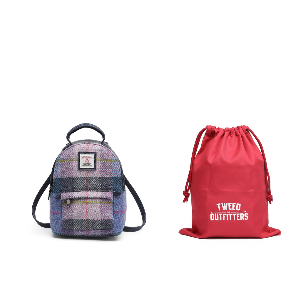 Harris Tweed Mini Backpack Blue/Navy