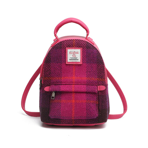 Harris Tweed Mini Backpack Purple/Fuchsia
