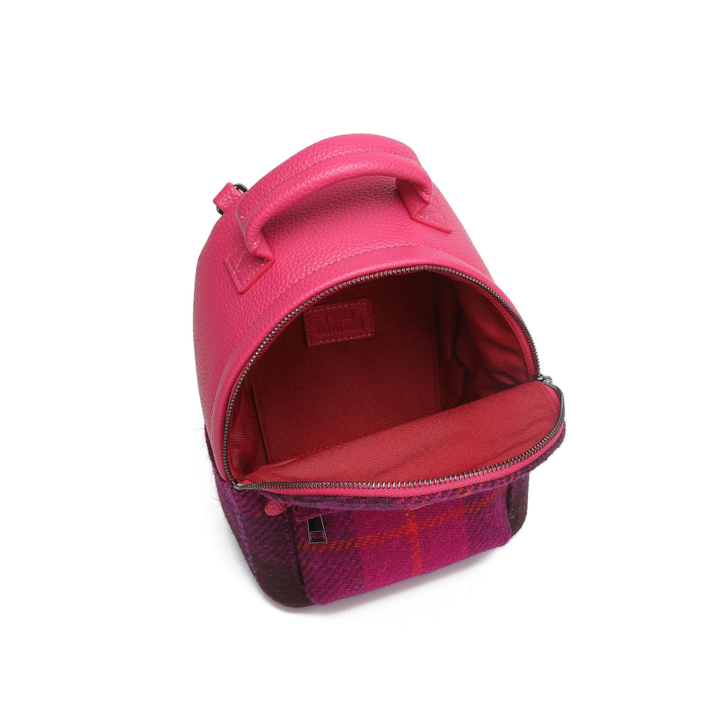 Harris Tweed Mini Backpack Purple/Fuchsia