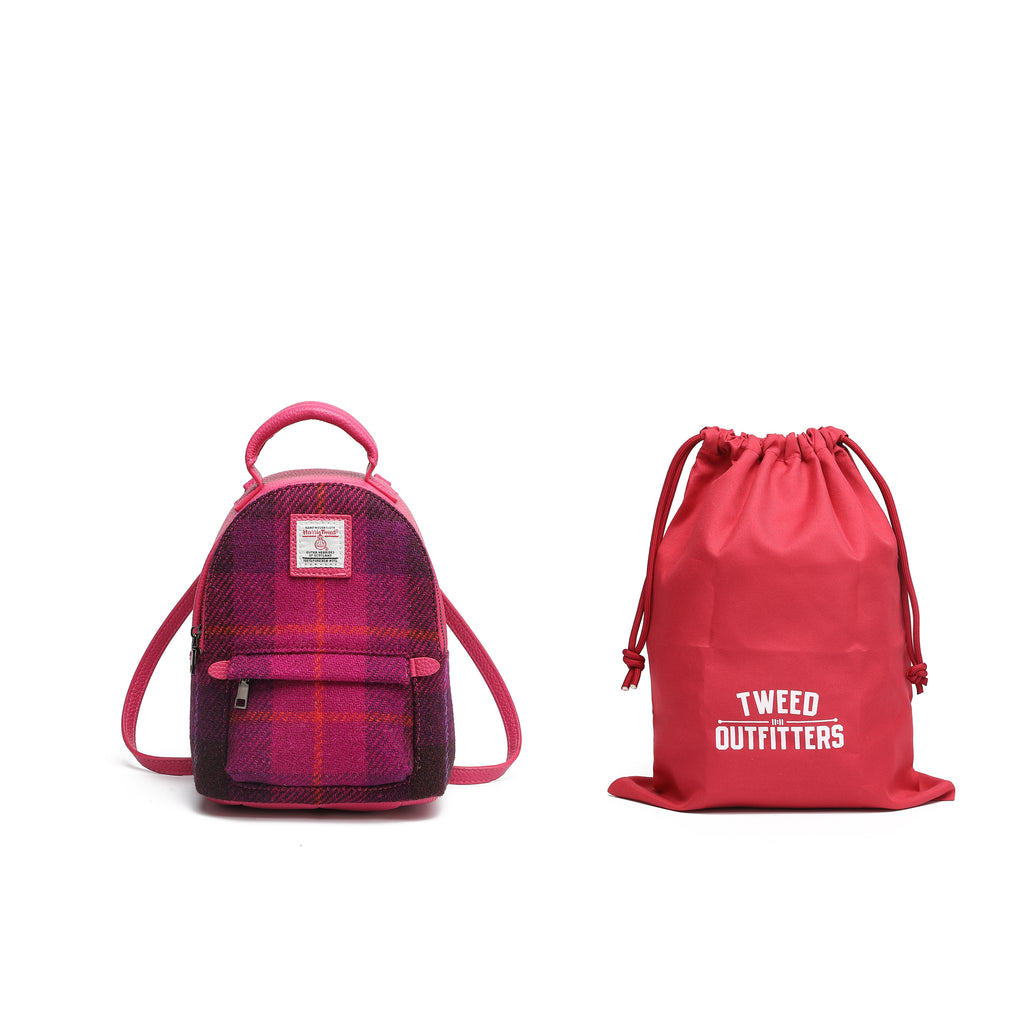 Harris Tweed Mini Backpack Purple/Fuchsia