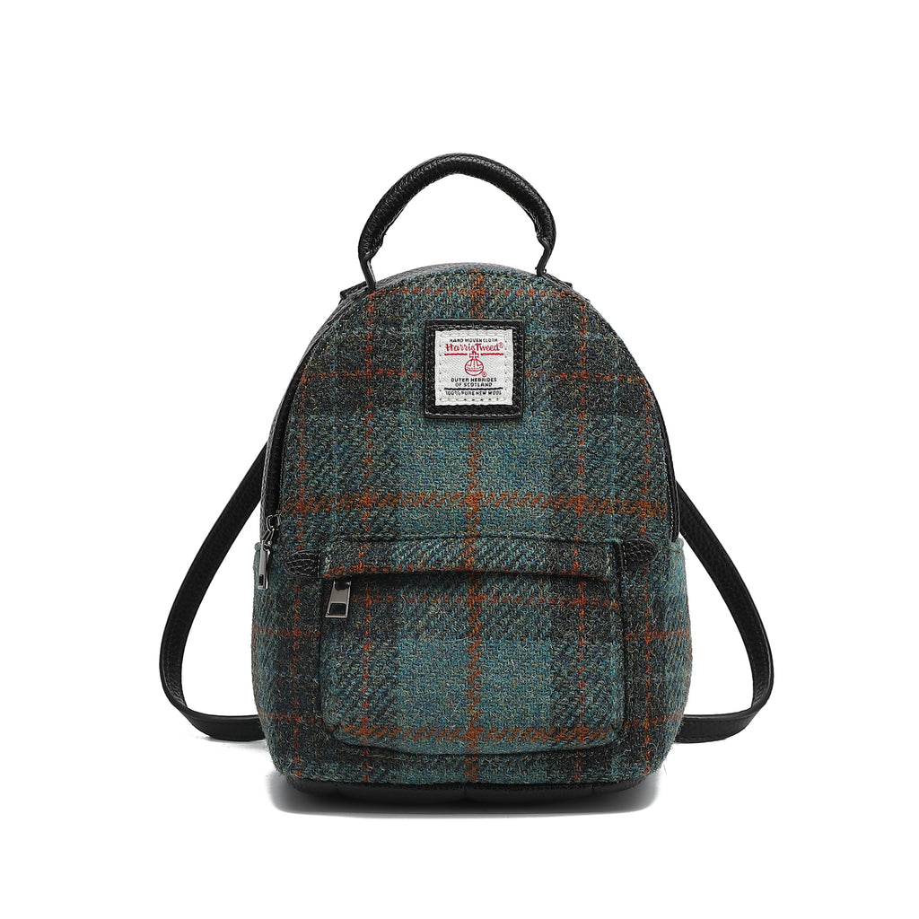 Harris Tweed Mini Backpack Green/Black