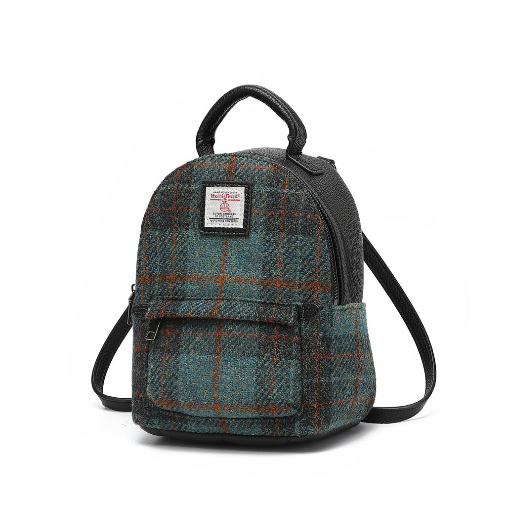 Harris Tweed Mini Backpack Green/Black