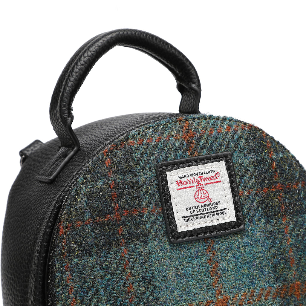 Harris Tweed Mini Backpack Green/Black