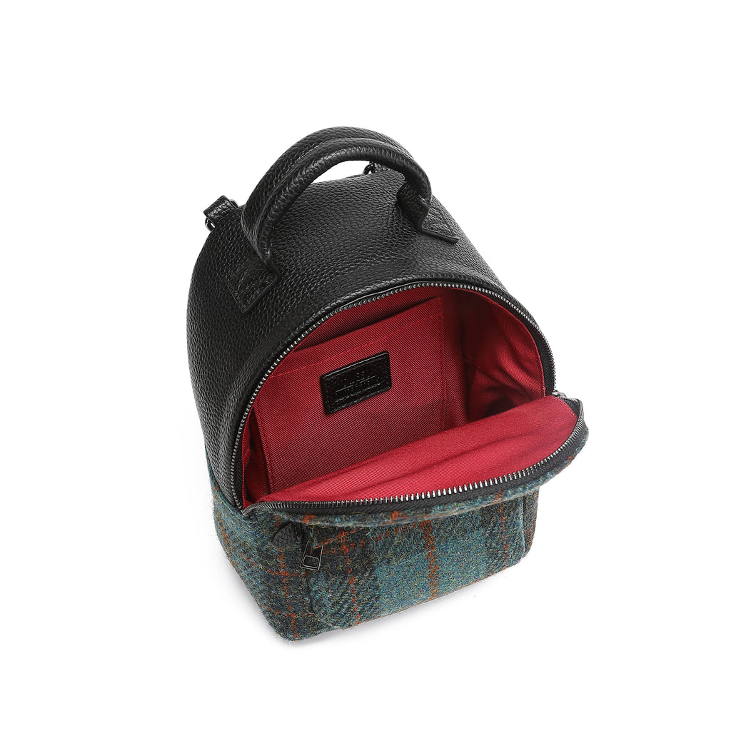 Harris Tweed Mini Backpack Green/Black
