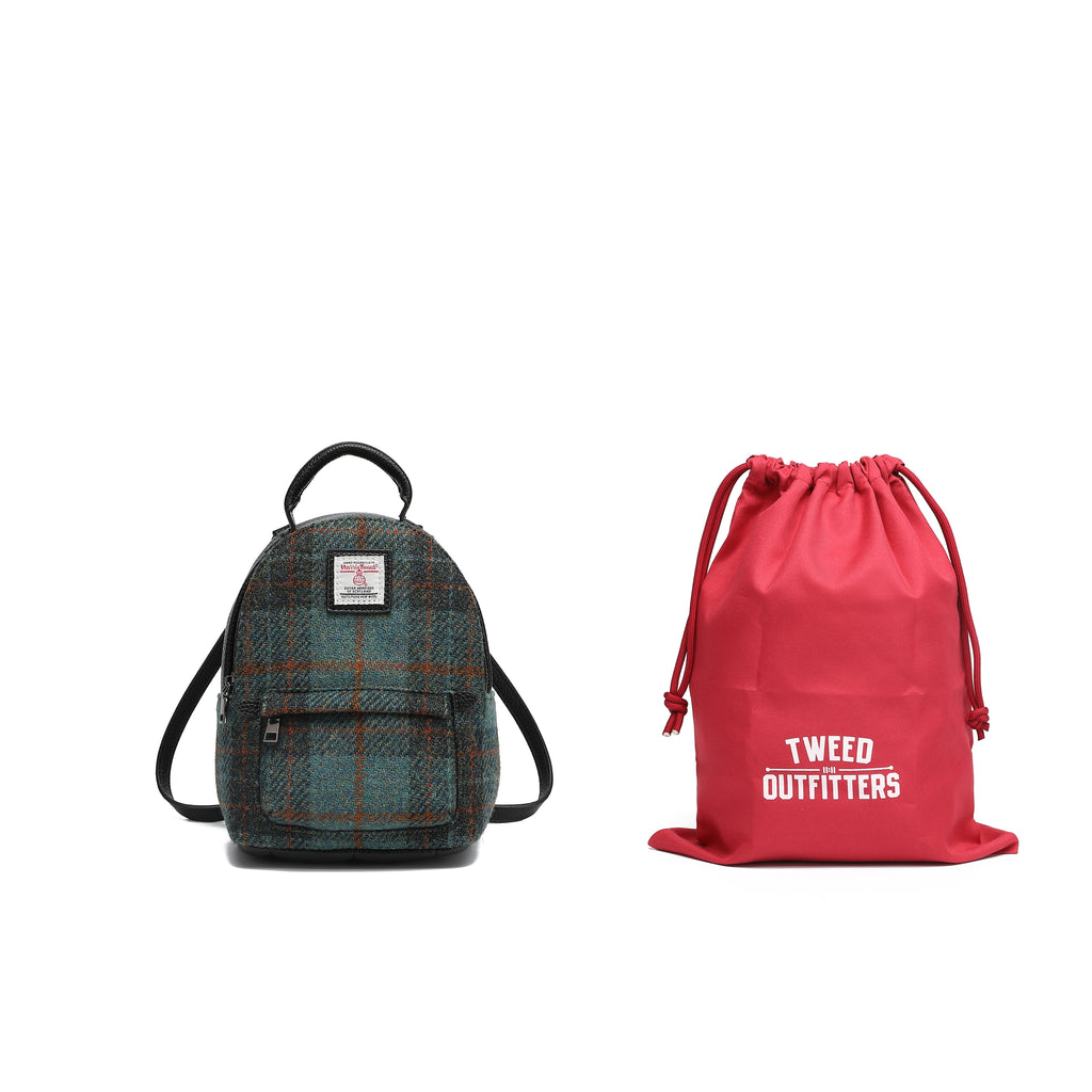 Harris Tweed Mini Backpack Green/Black