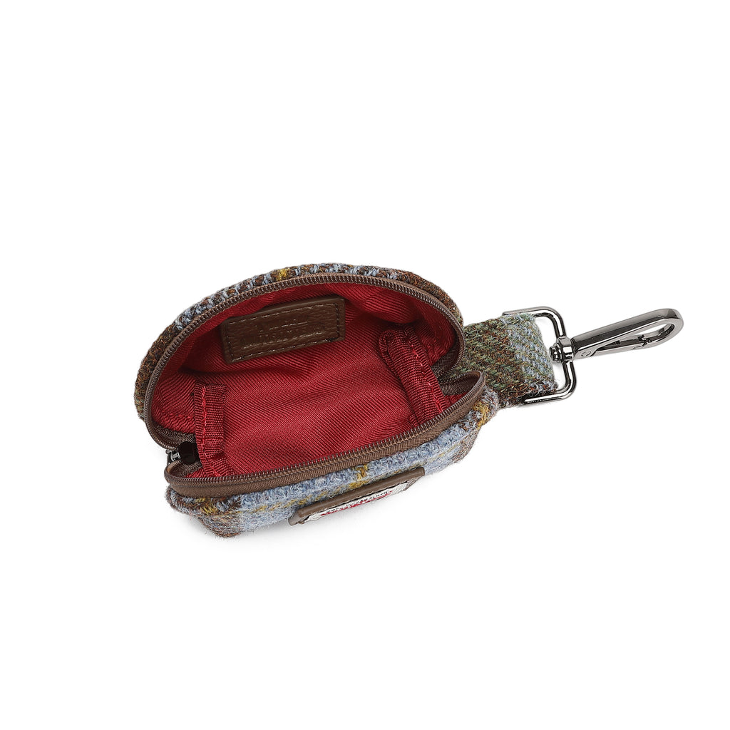 Harris Tweed Mini Zip Purse MacLeod Tartan/Light Brown
