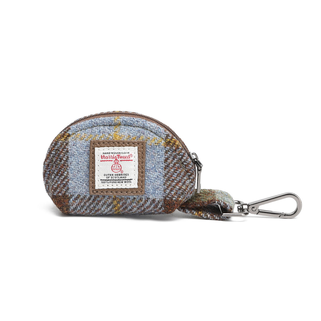 Harris Tweed Mini Zip Purse MacLeod Tartan/Light Brown