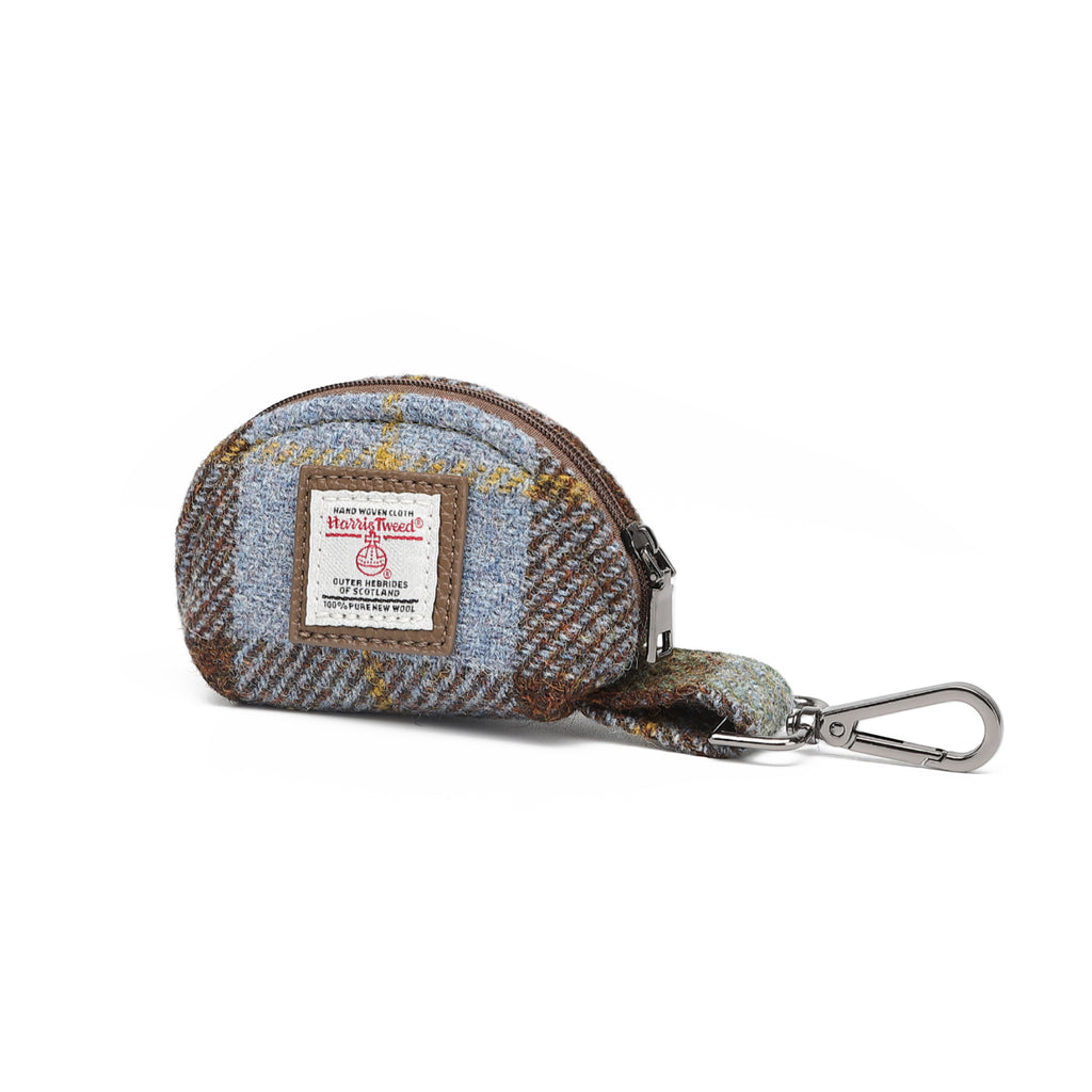 Harris Tweed Mini Zip Purse MacLeod Tartan/Light Brown