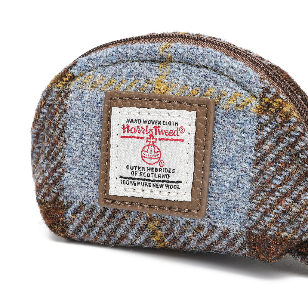 Harris Tweed Mini Zip Purse MacLeod Tartan/Light Brown