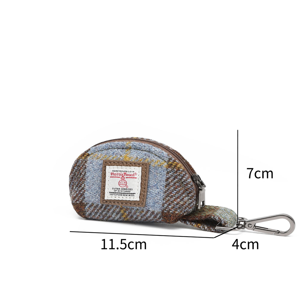 Harris Tweed Mini Zip Purse MacLeod Tartan/Light Brown